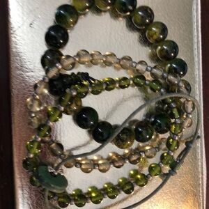 Beaded bracelets in green shade 4 of them